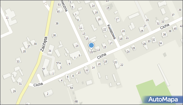 Przytyk, Cicha, 11, mapa Przytyk
