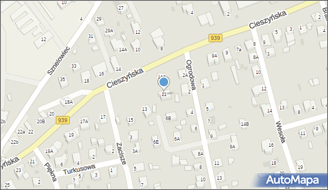 Pszczyna, Cieszyńska, 11, mapa Pszczyny