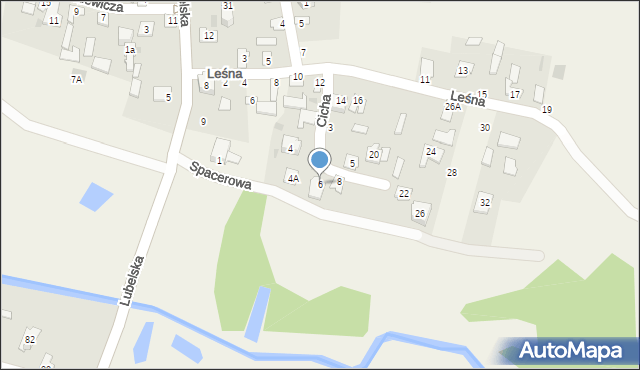 Puchaczów, Cicha, 6, mapa Puchaczów