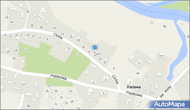 Radawa, Cicha, 12, mapa Radawa