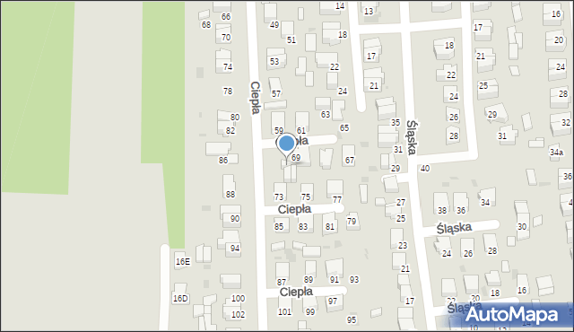 Radomsko, Ciepła, 71, mapa Radomsko