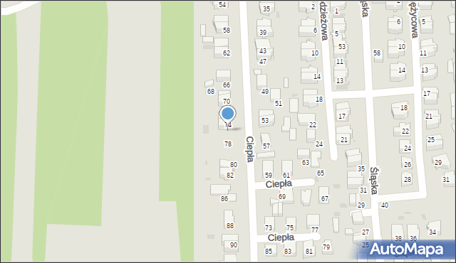 Radomsko, Ciepła, 76, mapa Radomsko