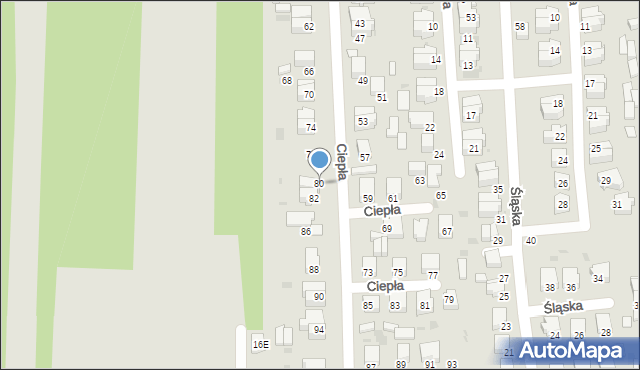 Radomsko, Ciepła, 80, mapa Radomsko