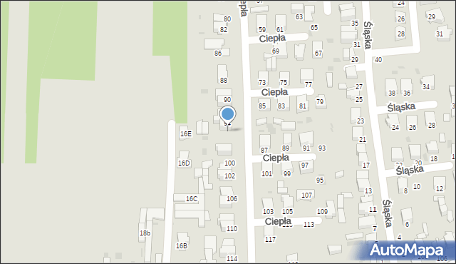 Radomsko, Ciepła, 96, mapa Radomsko