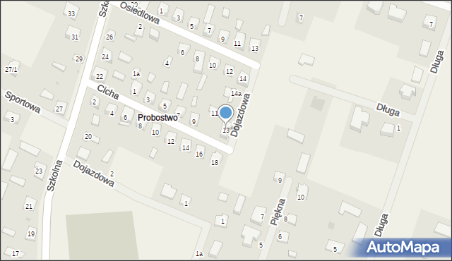 Radzanowo, Cicha, 13, mapa Radzanowo