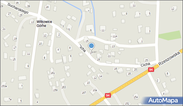 Ropczyce, Cicha, 17, mapa Ropczyce