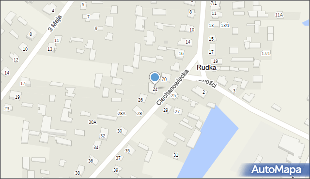 Rudka, Ciechanowiecka, 24, mapa Rudka