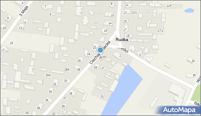 Rudka, Ciechanowiecka, 25, mapa Rudka