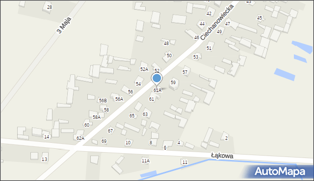 Rudka, Ciechanowiecka, 61A, mapa Rudka