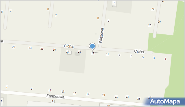 Rurzyca, Cicha, 13, mapa Rurzyca