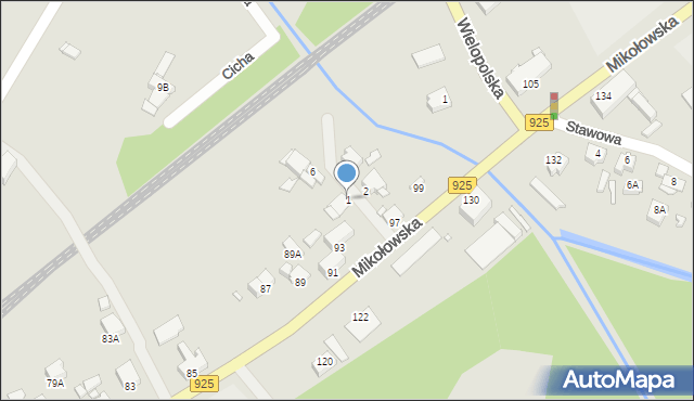 Rybnik, Cicha, 1, mapa Rybnika