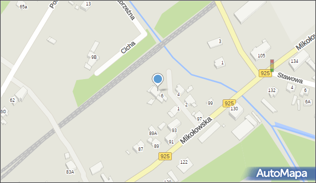 Rybnik, Cicha, 6a, mapa Rybnika