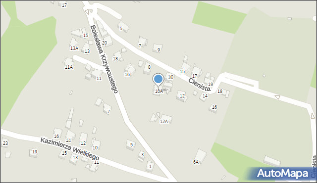 Rybnik, Cienista, 10A, mapa Rybnika