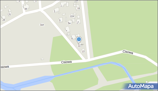 Rybnik, Cisowa, 11, mapa Rybnika