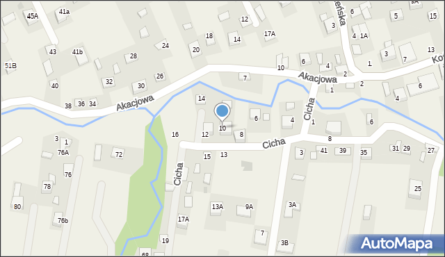 Rzezawa, Cicha, 10, mapa Rzezawa