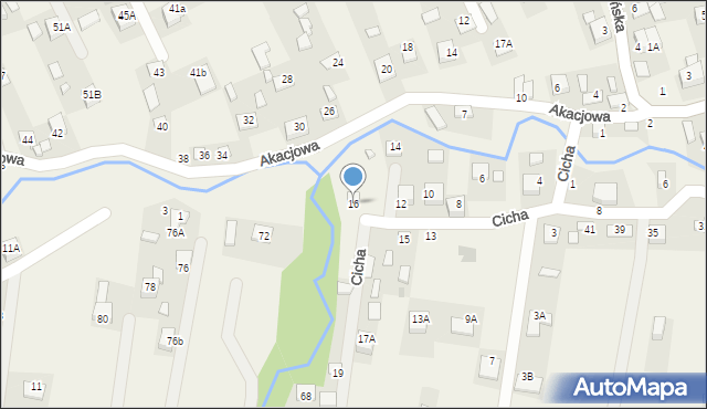 Rzezawa, Cicha, 16, mapa Rzezawa