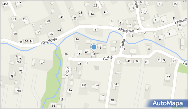 Rzezawa, Cicha, 8, mapa Rzezawa