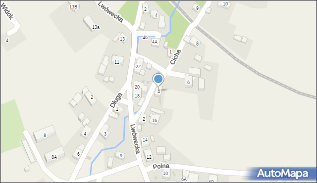 Siedlęcin, Cicha, 4, mapa Siedlęcin