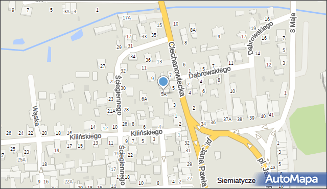 Siemiatycze, Ciechanowiecka, 5A, mapa Siemiatycze