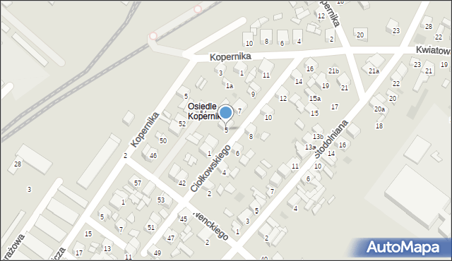 Sieradz, Ciołkowskiego Konstantego, 5, mapa Sieradz