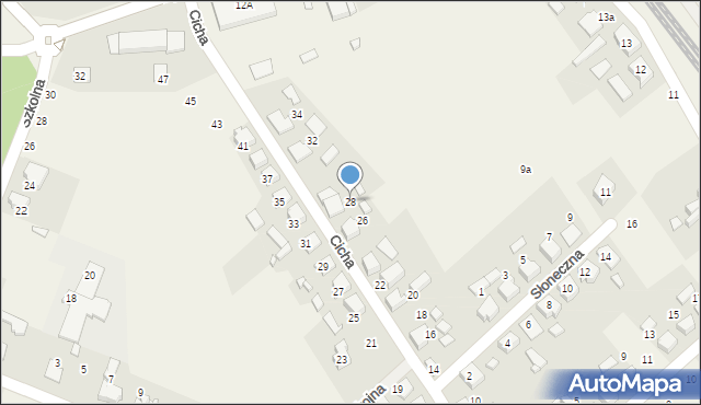 Sieraków Śląski, Cicha, 28, mapa Sieraków Śląski