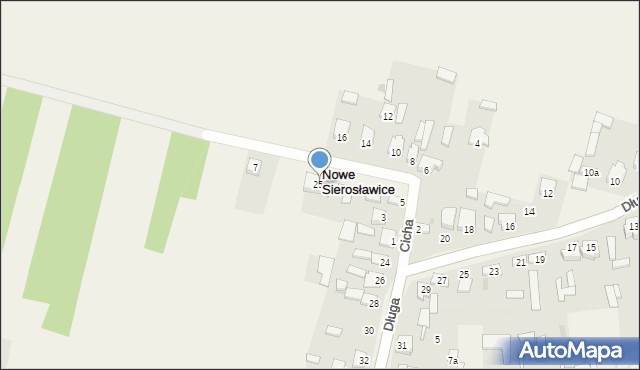 Sierosławice, Cicha, 25a, mapa Sierosławice