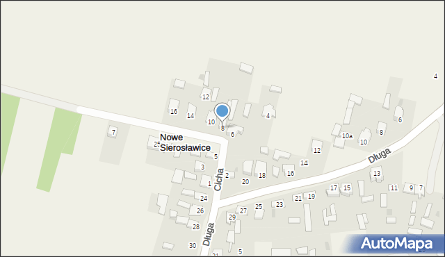 Sierosławice, Cicha, 8, mapa Sierosławice