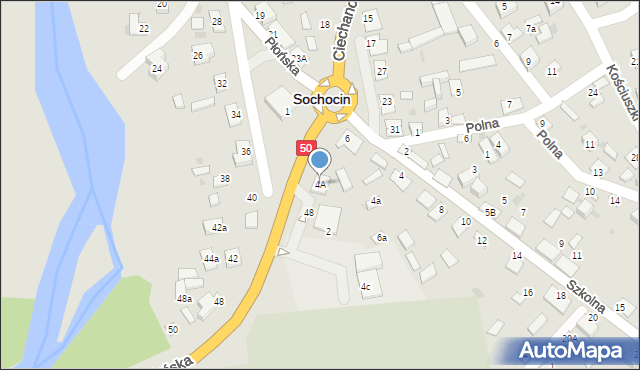 Sochocin, Ciechanowska, 4A, mapa Sochocin