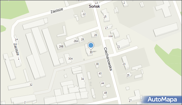 Sońsk, Ciechanowska, 30, mapa Sońsk