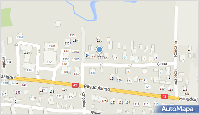 Stąporków, Cicha, 22, mapa Stąporków