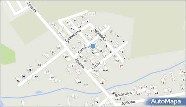 Starachowice, Cicha, 2A, mapa Starachowic