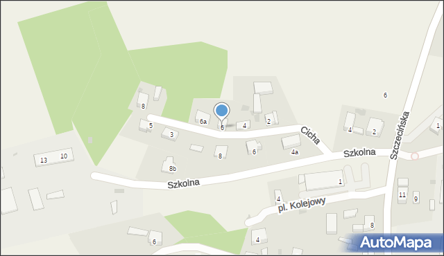 Stare Czarnowo, Cicha, 6, mapa Stare Czarnowo