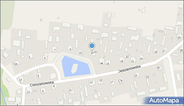 Stary Dzików, Cieszanowska, 13, mapa Stary Dzików