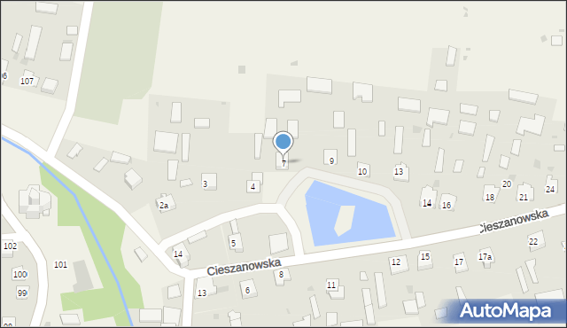 Stary Dzików, Cieszanowska, 7, mapa Stary Dzików