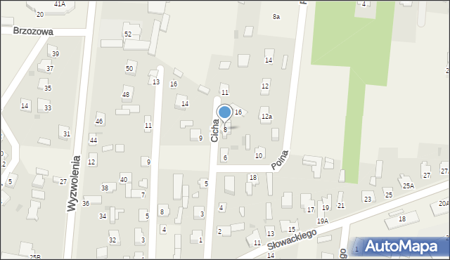 Strzegowo, Cicha, 8, mapa Strzegowo