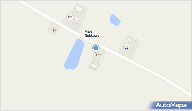 Subkowy, Cicha, 18, mapa Subkowy