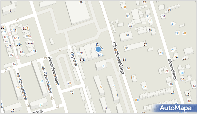 Swarzędz, Cieszkowskiego Augusta, 37C, mapa Swarzędz