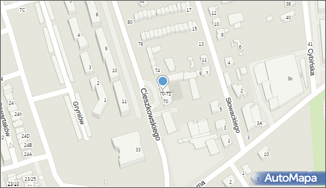 Swarzędz, Cieszkowskiego Augusta, 70/72, mapa Swarzędz