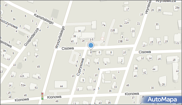 Świdnik, Cisowa, 4, mapa Świdnika