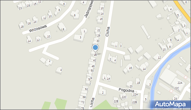 Świebodzice, Cicha, 40, mapa Świebodzice