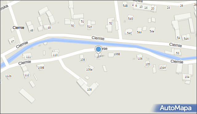 Świebodzice, Ciernie, 107, mapa Świebodzice