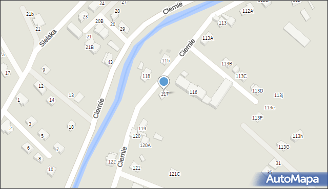 Świebodzice, Ciernie, 117, mapa Świebodzice