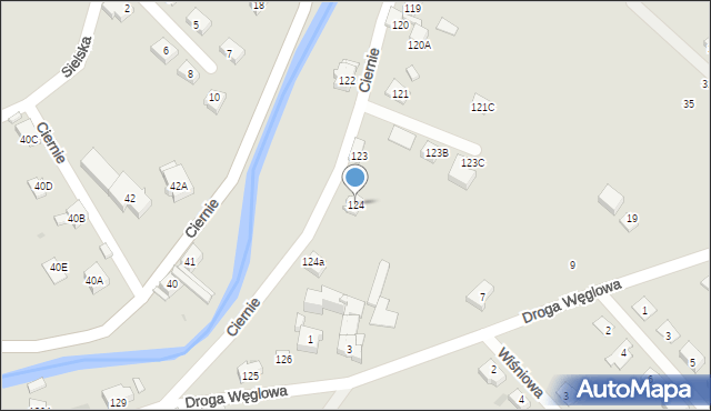 Świebodzice, Ciernie, 124, mapa Świebodzice