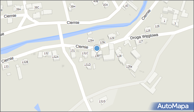 Świebodzice, Ciernie, 130, mapa Świebodzice