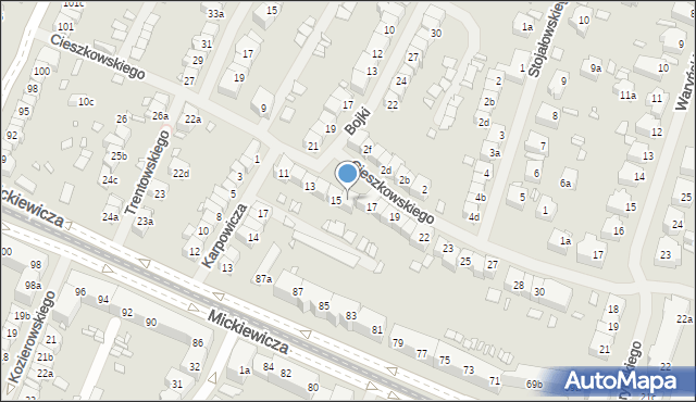 Szczecin, Cieszkowskiego Augusta, 16, mapa Szczecina