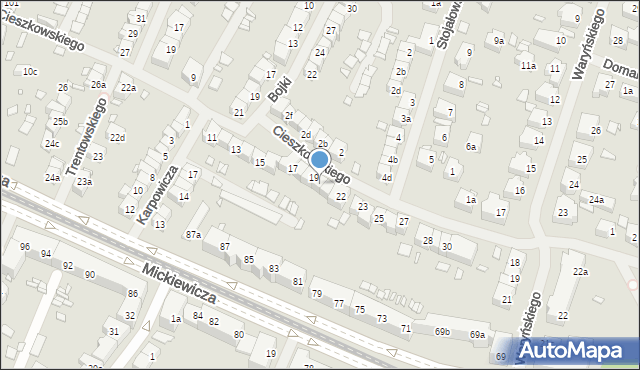 Szczecin, Cieszkowskiego Augusta, 20, mapa Szczecina