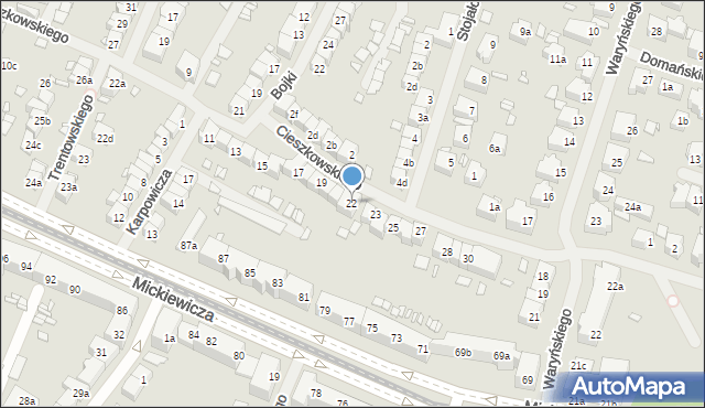 Szczecin, Cieszkowskiego Augusta, 22, mapa Szczecina
