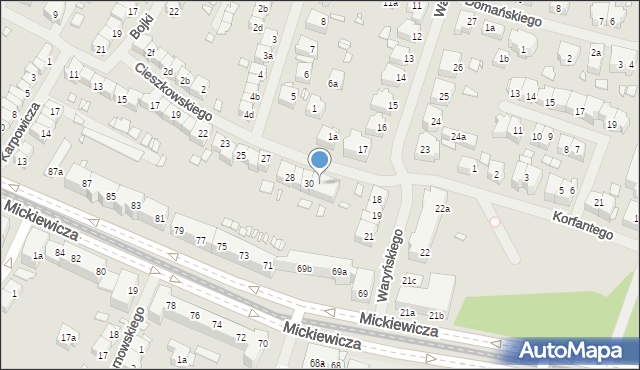 Szczecin, Cieszkowskiego Augusta, 31, mapa Szczecina