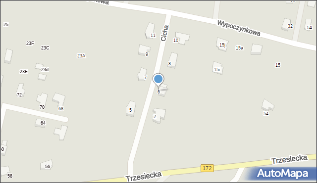 Szczecinek, Cicha, 6, mapa Szczecinek