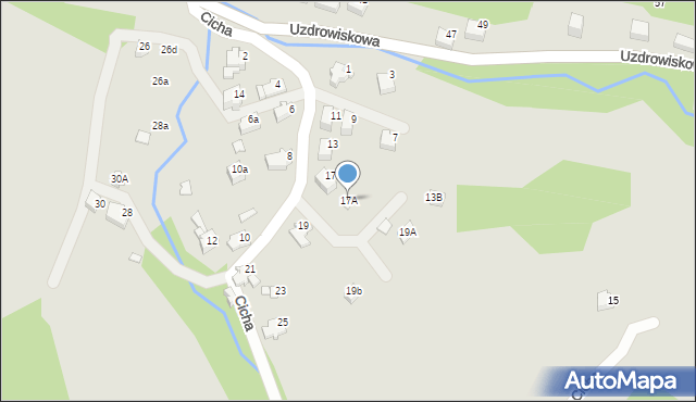 Szczyrk, Cicha, 17A, mapa Szczyrk